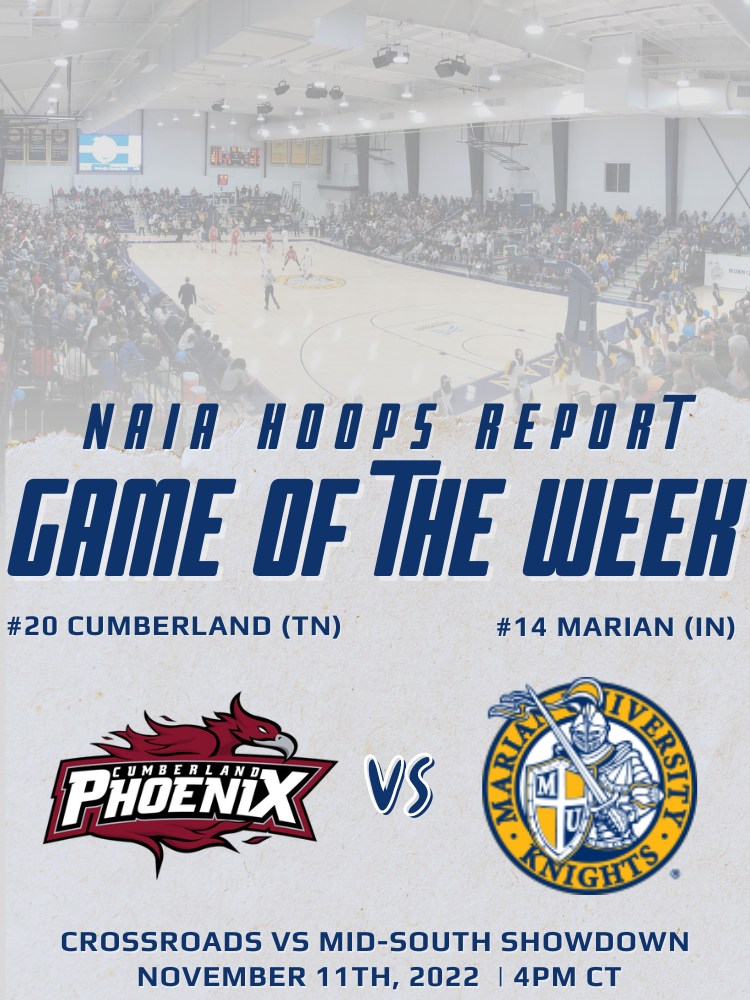NAIA Hoops Report Game of the Week: No. 20 Cumberland vs No. 14 Marian